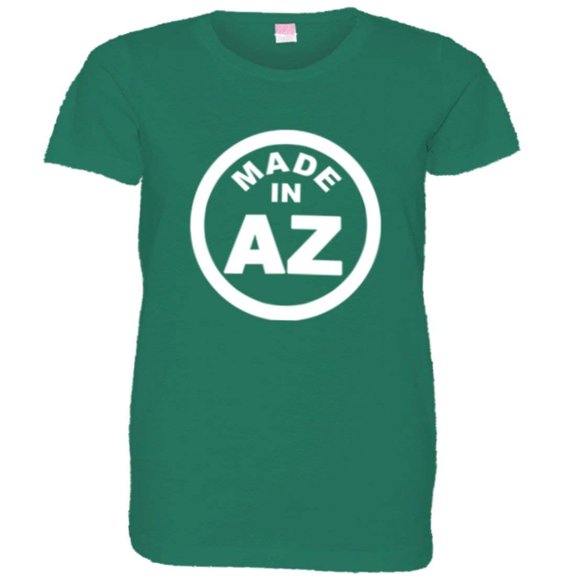 PleaseMeTees™ Womens From Born Made In Arizona AZ Logo Label Tag HQ Tee