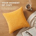 thumbnail image 4 of REGALWOVEN Corduroy Throw Pillow Covers Set of 2 Solid Decorative Cushion Cases for Sofa Couch Bedroom Home Decor Yellow 16" x 16", 4 of 7