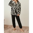 thumbnail image 2 of Richie House Women's Two-Piece Fleece Pajama Set Casual Oversize Collar Pajama Fluffy Lounge Night RHW4005-A-XS, 2 of 7