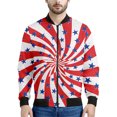 thumbnail image 4 of Chaqueta con estampado de estrellas y bandera estadounidense para hombre, chaqueta con cremallera estampada en 3D, abrigo informal holgado, sudadera con cremallera para primavera y otoño, 4 of 5