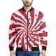 thumbnail image 3 of Chaqueta con estampado de estrellas y bandera estadounidense para hombre, chaqueta con cremallera estampada en 3D, abrigo informal holgado, sudadera con cremallera para primavera y otoño, 3 of 4