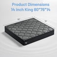 thumbnail image 3 of Dark Grey 14 inch King Size,Ergonomic Design,Mattress Memory Foam Pocket Spring,Hybrid Mattress, Medium Firmness, Lumbar Support,Pressure Relief,Best Choice for Family Happiness,Bed Mattress in a Box, 3 of 12