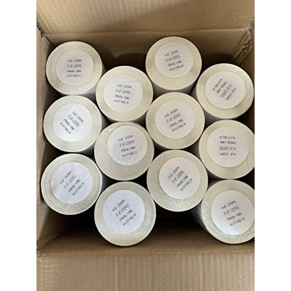 4x8 Direct Thermal Labels, 200 Labels Per Roll, 800 Count, White, Paper, Round, Top Coated, Moisture and Oil Barrier