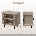 thumbnail image 3 of Gymax 2PCS End Table  Mid Century Nightstand w/Sliding Tambour Doors & Storage Shelf Natural, 3 of 10