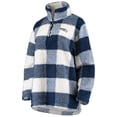 thumbnail image 2 of Women's G-III 4Her by Carl Banks Navy Seattle Seahawks Sherpa Plaid Quarter-Zip Jacket, 2 of 4