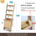thumbnail image 2 of BEKITCHEN Brown Laundry Hamper with Ladder Shelf, Dirty Clothes Hamper Organizer with 1 Pull-out Beige Removable Bags & 3-Tier Storage Trays, 2 of 6