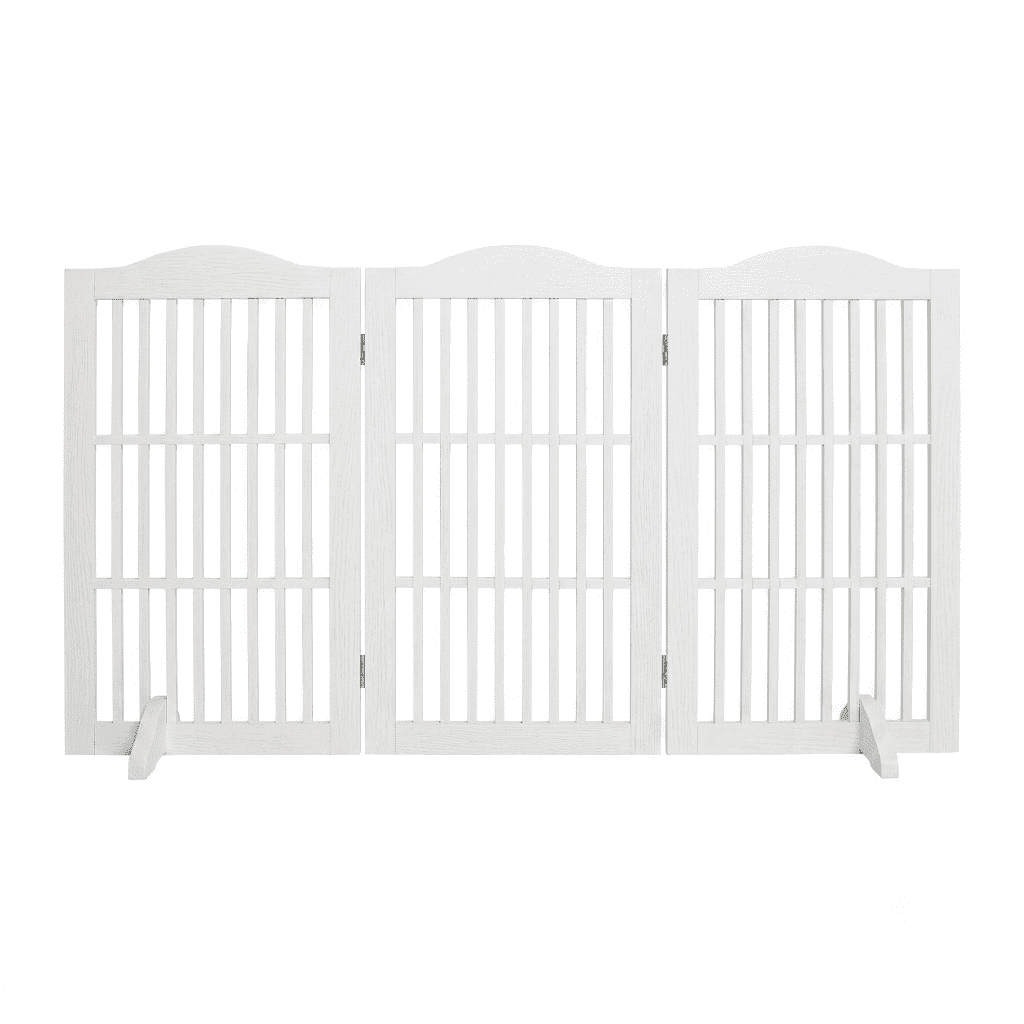 3-in-1 Wooden Pet Gate, Freestanding, Room Divider & Playpen, Z-Shape Support, Zero Assembly