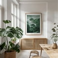 thumbnail image 5 of Japanese Coastal Wall Art Forest Print Sage Green Wabi Sabi Painting japandi Art chinoiserie poster - Japan Painting Scenic Landscape Nature Coastal Mountain Oak Framed Wall Art Print 9 x 12 inches, 5 of 15
