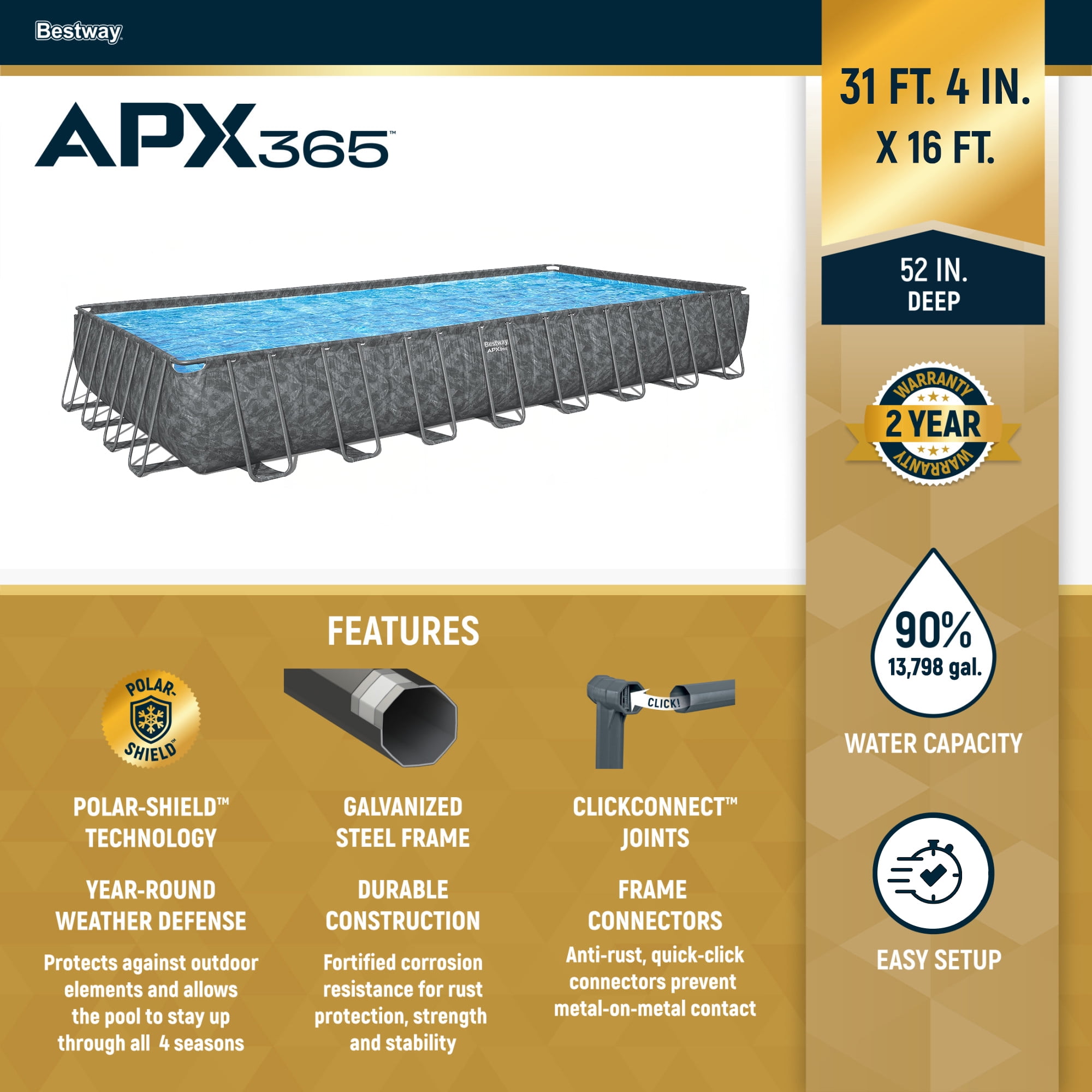 TECNICA 24〜24.5 Bestway APX 365 24' x 12' x 52