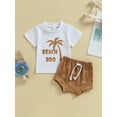 thumbnail image 2 of Bagilaanoe 2pcs Newborn Baby Boy Short Pants Set Print Short Sleeve T-Shirt Tops + Shorts 6M 12M 18M 24M Infant Casual Summer Outfits, 2 of 9