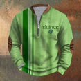 thumbnail image 2 of Penkiiy Día de San Patricio de hombre 1/4 Sweatshirt de cuello cremallera Shamrock camisa irlandesa de manga larga 2XL Multicolor, 2 of 5