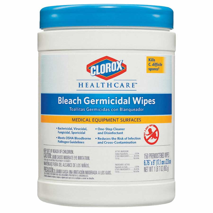 5' x 6' White Germicidal Wipes with Bleach