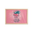 thumbnail image 1 of Valentines Wall Art with Frame, I Love You to the Moon and Back Lettering with an Astronaut Holding Heart, Printed Fabric Poster for Bathroom Living Room, 35" x 23", Pink Dark Teal, by Ambesonne, 1 of 2