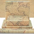 thumbnail image 4 of Vintage Retro World Map Wrapping Paper, Antique Vintage Ancient Retro World Map Sailing Map Kraft Gift Wrap 6 Sheets Folded Flat 20x29 inches per Sheet for Traveller Libraries Bookcover Birthday, 4 of 7
