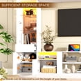 thumbnail image 3 of ANPOO 107" Large Wall Unit Entertainment Center with Bookshelves & LED Lights and Storage Shelves, Modern High Glossy TV Stand Media Console Table with Bridge Cabinet for Living Room & Home Theater, 3 of 9