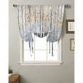 thumbnail image 2 of Yellow Blue Forest Tie Up Curtains for Kitchen Bathroom Bedroom Windows 63 Inch Length, Modern Oil Painting Art Balloon Drape Curtains Shade Rod Pocket Drapery Curtain Panel, 52"x63", 2 of 7