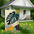 thumbnail image 2 of Monstera Leaf Garden Flag Double Sided Burlap Yard Banner Yellow Blue Tropical Home Decor Spring Summer Outdoor Lawn Decoration 12x18 Inch, 2 of 6