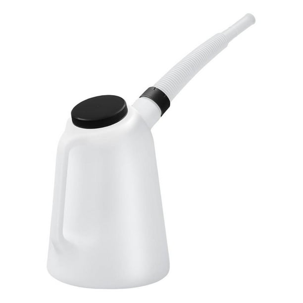 Dispensador de aceite para automóvil con tapa y tapón, boquilla larga, jarra dispensadora de aceite a prueba de polvo 3 litros
