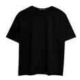 thumbnail image 4 of Camiseta holgada mujer verano cuello redondo manga corta casual top, negro, s tholdsy AP001475-01, 4 of 7