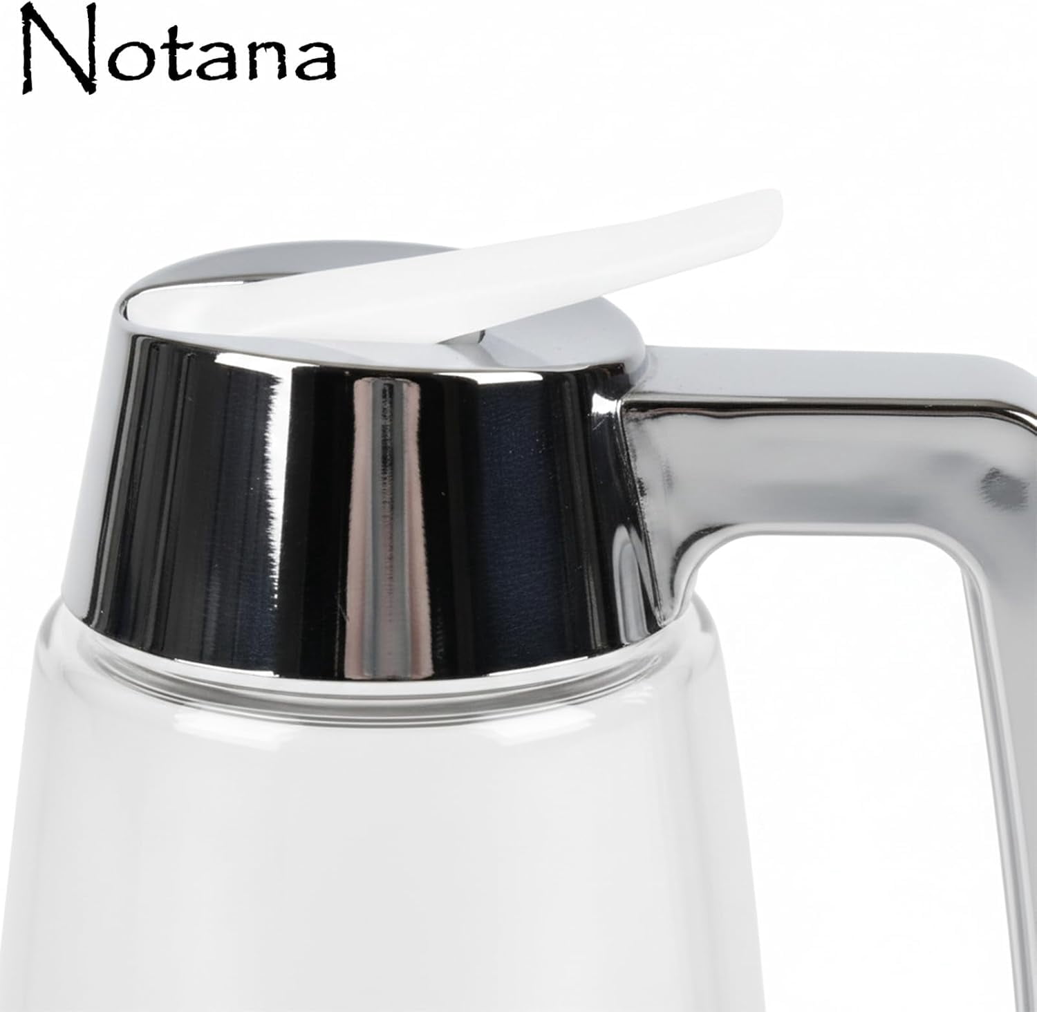 Modern Glass Syrup Dispenser with Chrome Plated ABS Top, Diner-Style Maple Bottle for Pancakes, Honey, Breakfast Tables and Restaurants 8 oz