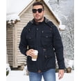 thumbnail image 2 of Lavenicole Winter Jackets for Men Fleece Lined Cotton Outdoor Winter Cargo Coats with Multi Pockets Navyblue 2XL, 2 of 6