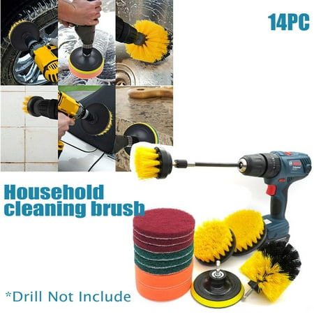 

Yedhsi Drill Brush Scrub Pads Piece Power Cleanerordless Drill for Cleaning Pool 14PC Sponges