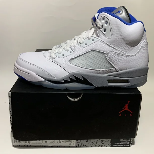 Ni - ke Jordan 5 White Stealth Men Size 9 New DD0587-140 Air Jordan Retro 5 Hyper Royal