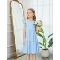 thumbnail image 3 of Arshiner Toddler Dress Girls Backless Tiered Summer Dresses Cute Swing Beach Sundress with Pockets, 3 of 7