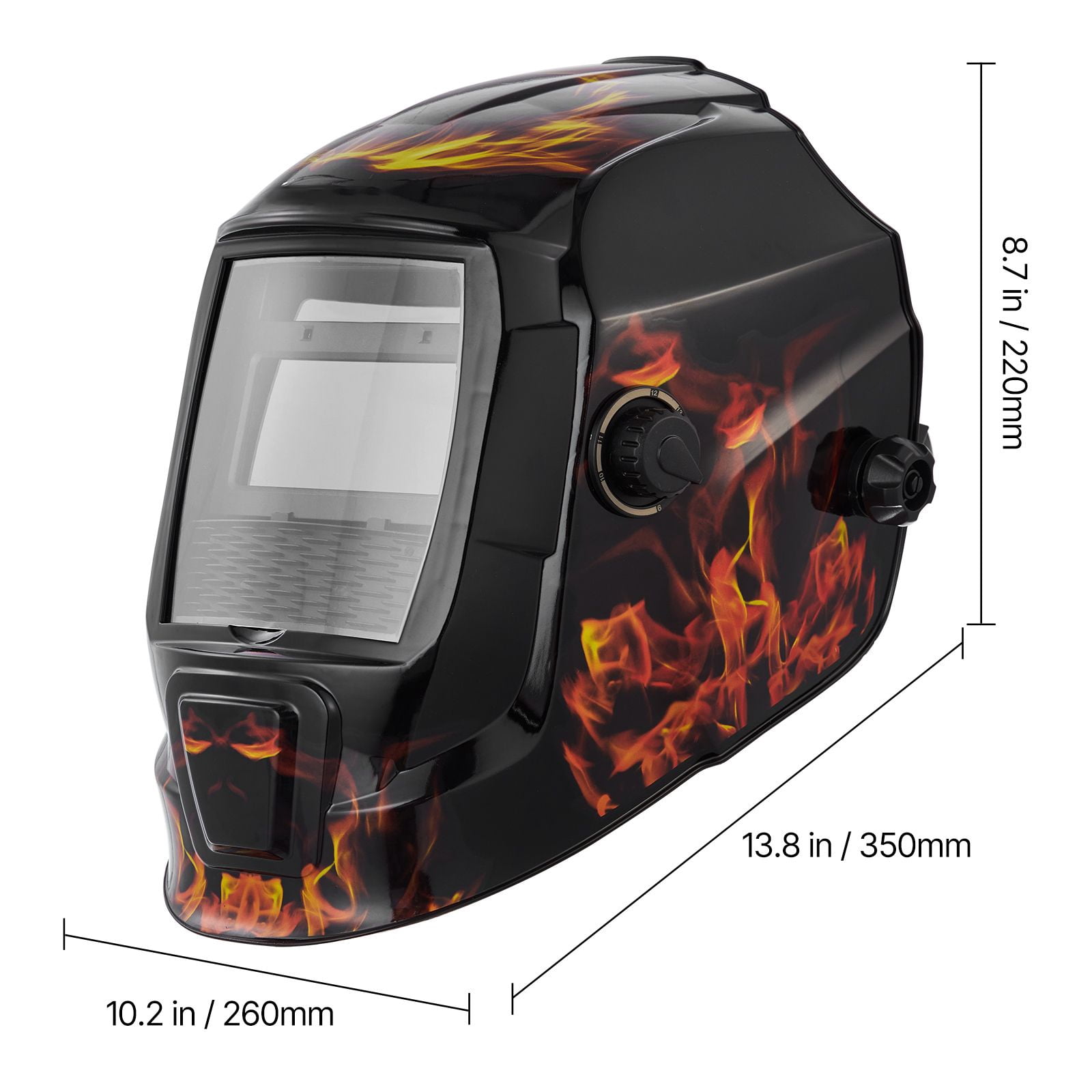 Auto Darkening Welding Helmet, True Color Technology 3.66x1.69 Inch Viewing Screen, 1/20000s Response, DIN 4/9-13 Adjustable, Solar Powered for Welding and Grinding