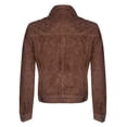 thumbnail image 3 of Mens Suede Leather Denim Jeans Jacket-Dover in Tan, 3 of 5