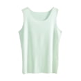 thumbnail image 2 of Green Womens Modal Built-in Bra Padded Camisole Yoga Tanks Tops Ribbed blended fabric Slim Fitted Knit Basic Casual Tee Shirts Trendy Fashion Clothes Women's Tank Tops 3XL, 2 of 9