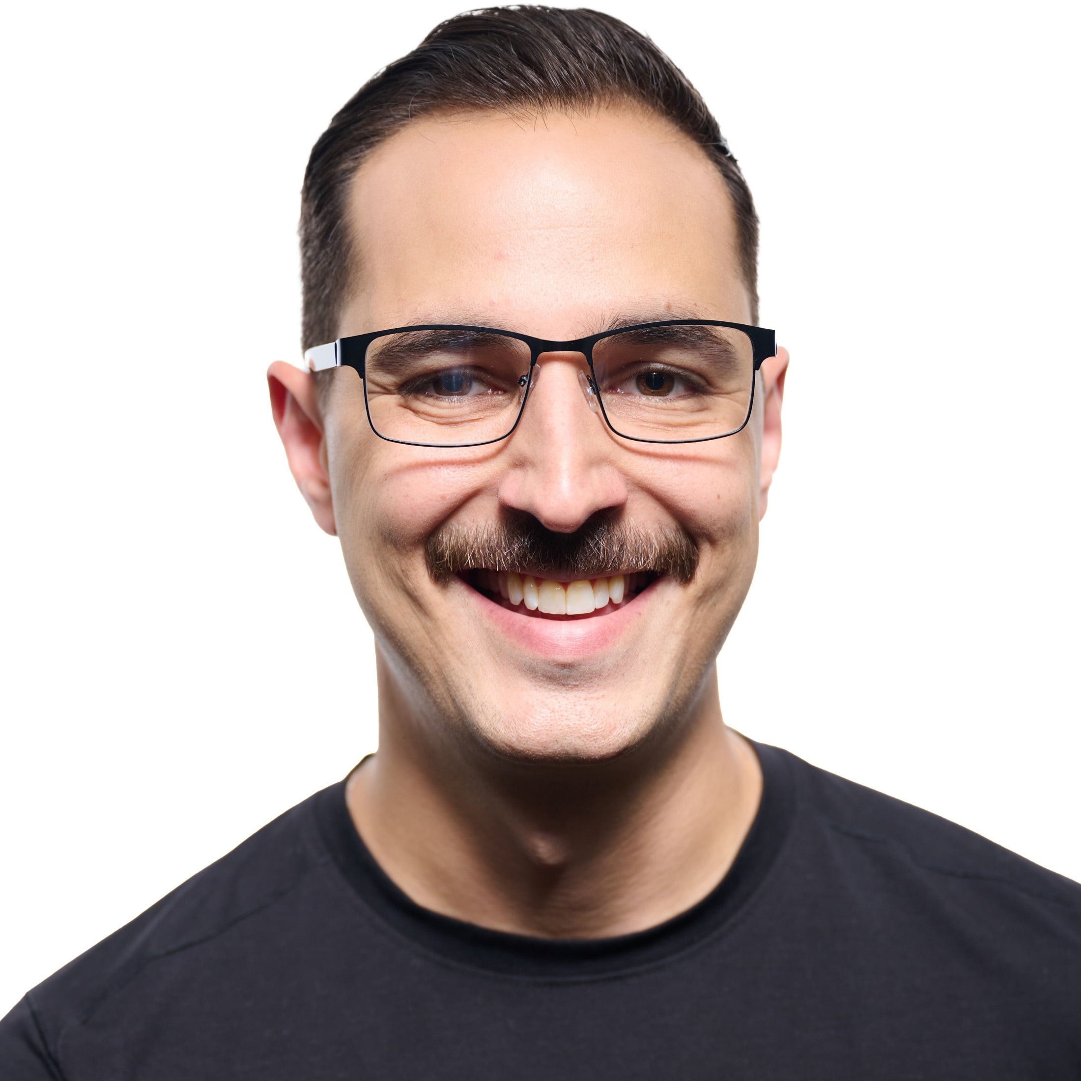 M+ Mens Rectangular Flat Metal Reading Glasses 1.25 Ash in Classic Matte Black