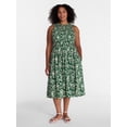 thumbnail image 2 of Time and Tru Women's Tiered Midi Dress with Flutter Sleeves, Sizes XS-XXXL, 2 of 2