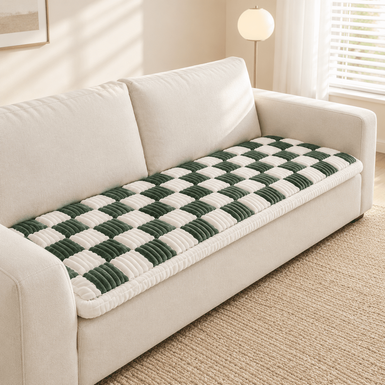 Dark Green 27.5 x 59.05 inch Plush Pet Sofa & Chair Protector Washable Cover