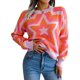 thumbnail image 1 of TRKIYQC, suéter salvaje a la moda para mujer, patrón de estrellas de Color en contraste, cuello redondo, Tops de punto de manga larga, jerséis informales de Otoño Invierno TRKIYQC moda, 1 of 7