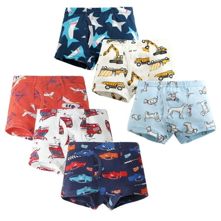 

CM-Kid Toddler Boys Dinosaur Graphic Boxer Birefs 6pcs Underwear 5T
