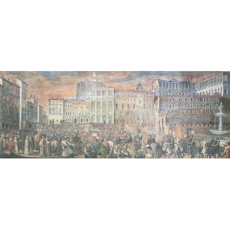 Rub Transfer Wall Art - Framed Art for Your Wall Tempesta, Antonio -Procession to the transfer of the relics of St. Gregory Nazianzen. St. Peter's Square 10 x 13 Frame