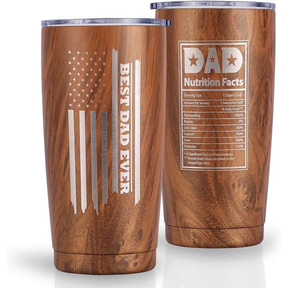 20 OZ Best Dad Ever Stainless Steel Tumbler: Unique Gift Idea for Men, Husband, Father - Christmas, Anniversary, Birthday; Eco-Friendly, Spill-Proof & Insulated for Perfect Temperature