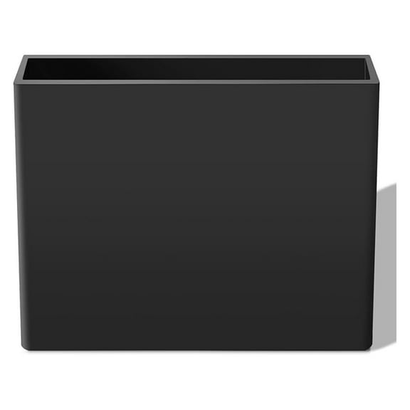 Rectangular Planter Box, 25x21 Inch Outdoor Plant Pots - Large Tall Resin Garden Planters for Patio, Front Porch, Indoor Decor (Black)