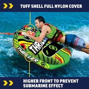 15 Green and Black Water Sports Inflatable Trinity Towable Raft 1 Rider