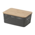 thumbnail image 1 of Cesta de almacenamiento tejida, cesta de almacenamiento, organizador de decoración del hogar, contenedor para organizar el gabinete, el dormitorio, la Gris, 1 of 8