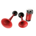 thumbnail image 4 of Spec-D Tuning 115Db Red Air Horn 12V Dual Trumpet W/Compressor Kit, 4 of 7
