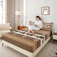 thumbnail image 4 of Homewish Retro Bohemian Aztec Bed Sheets for Adult, Tribal Triangle Abstract King Sheets, Cowgirl Cowboy Sheet Set, Breathable Home Decor, 4-Piece, 4 of 7