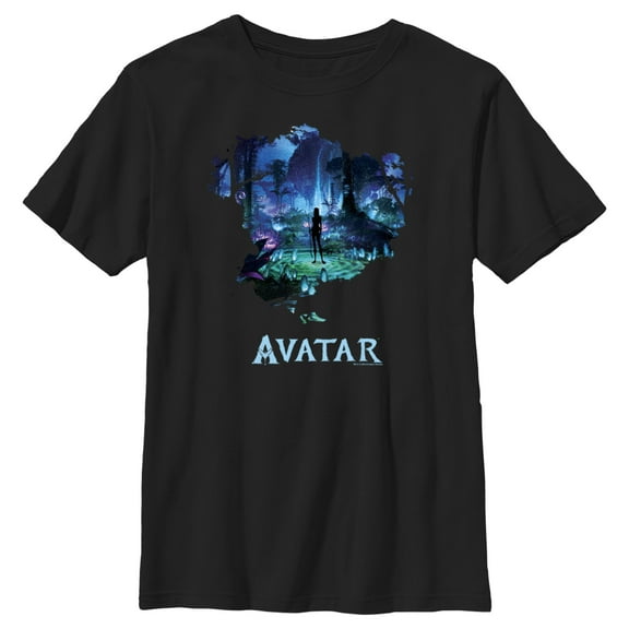 Boy's Avatar Neytiri Pandora Night Scene Graphic Tee Black Large