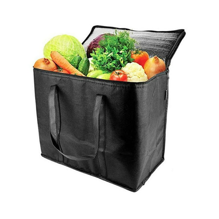 Insulated Food Delivery Bag, XXXL Pizza Delivery Bags for Hot and cold  Food,Commercial, Large Capacity Reusable Warming Bag, Black.