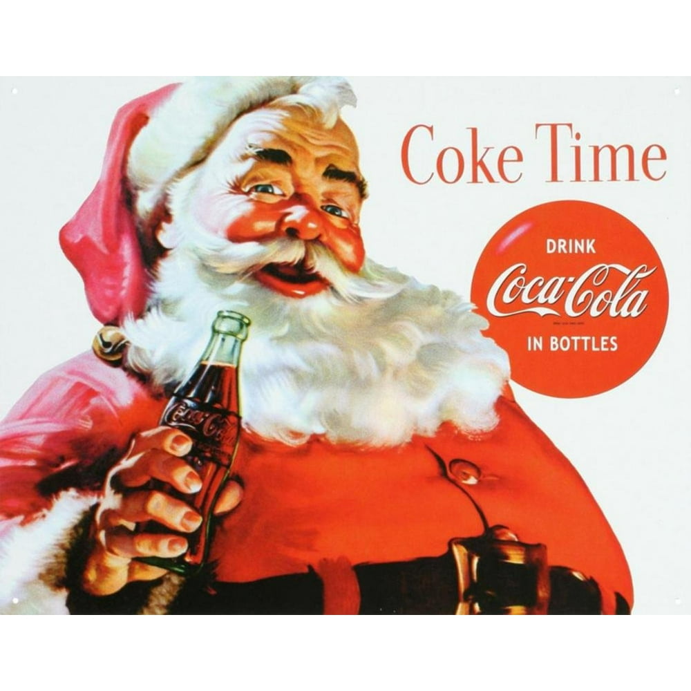 Coca Cola Coke Santa Claus Christmas Tin Sign 13 x 16in, High quality