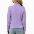 thumbnail image 4 of Mitankcoo Girls Mock Neck Zip Up Jacket Slim Long Sleeve Athletic Coat with Thumb Holes Lightweight Casual Outerwear 3-15Y, 4 of 7