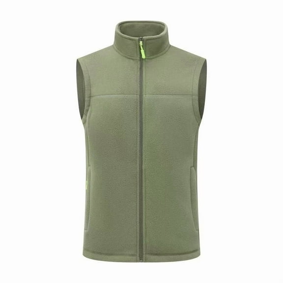 Zedker Fleece Vest for Wome Sleeveless Jacket for Winter Lightweight Warm Soft Vests with Pockets,Plus Size Army Green L