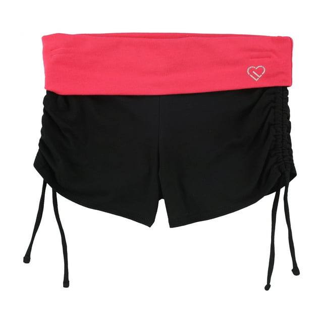 Aeropostale Womens LLD Ruched Knit Athletic Workout Shorts, Pink, Juniors, X-Small