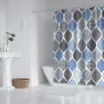 thumbnail image 2 of Blue Geometric Quatrefoil Pattern Shower Curtain 72"x72" ,Bathroom Decorative Shower Curtains Set with 12 Hooks,Modern Waterproof Washable Shower Curtain, 2 of 6